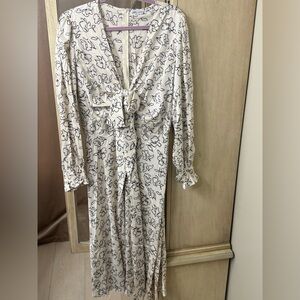 Elegant Cream Floral Maxi Dress